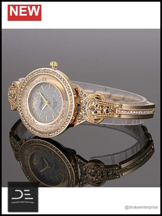 Lady Wrist Watch Quartz Gold Stainless Steel Crystal Dress Fashion Bracelet main image 6